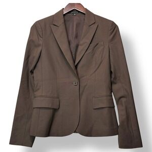 Theory Women Wool Stretch Blazer Jacket Size 2 Tailored Minimalist Office